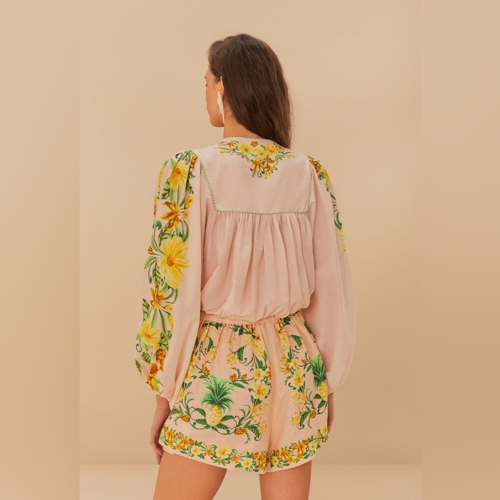 Farm Rio Pink Botanical Beauty Shorts - Picture 5 of 7